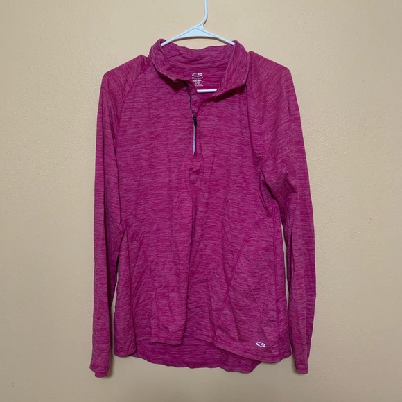 Champion Tops - Champion Women's Magenta Duo Dry Long Sleeve Activewear Full Zip Jacket Size L